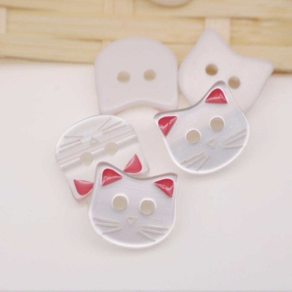 40pcs Cute Resin Cat Buttons 12mm Kitten Head Buttons Mini Kitty Buttons  Clothing Coat