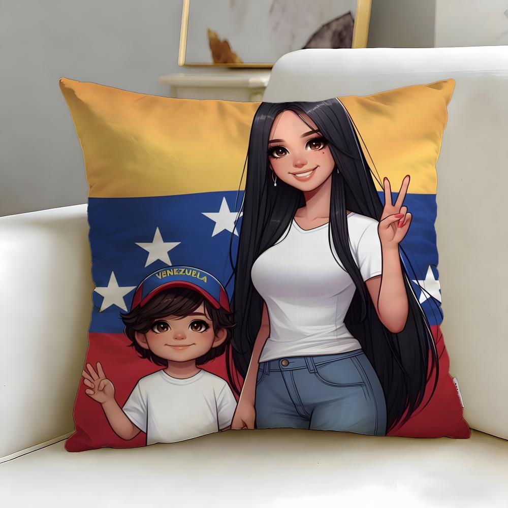 classic country Venezuela Cushion Cover Soft & Easy-Wash Pillow Case – Versatile for Couch, Bed, Travel and Office