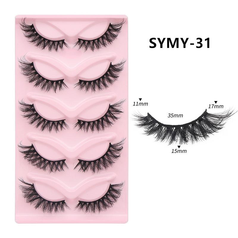 European and American Fox-Style Cat Eye Thick Synthetic False Eyelashes - 5 Pairs