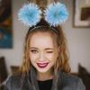 Pom Pom Bopper Headband for Women Teens Birthday Valentine's Day New Year Party Supplies Disco Ball Antenna Hair Band Festive
