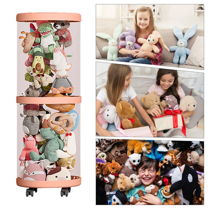 Puppen-Aufbewahrungseimer Kinder-Plüschtiere Aufbewahrungsrohr Transparente feuchtigkeitsdichte Aufbewahrungsboxen Zuhause Faltbare Organizer-Box