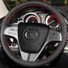 Black Artificial Leather Steering Wheel Cover Hand-Stitched Car Steering Wheel Cover For Old Mazda 6 2009 Mazda 6