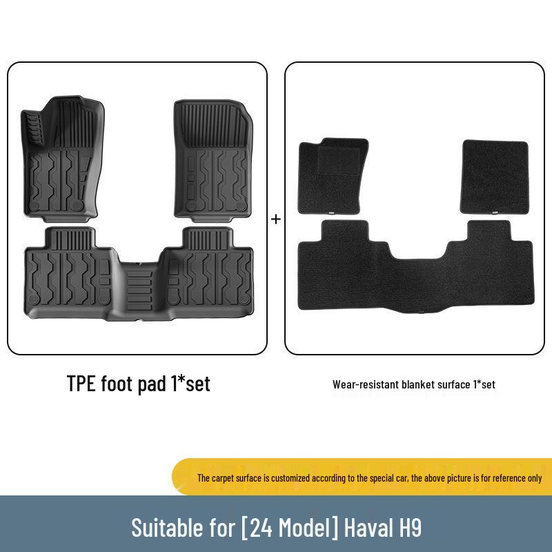 2024 Haval H9 TPE Floor & Trunk Mats with Seat Back Protection