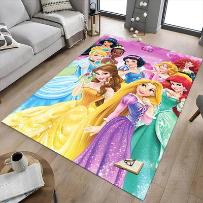 Princesses Colorful Gowns Carpet For Playroom Bedroom Living Room Sofa Home Decorkids Game Area Rug Nonslip Floor Mat