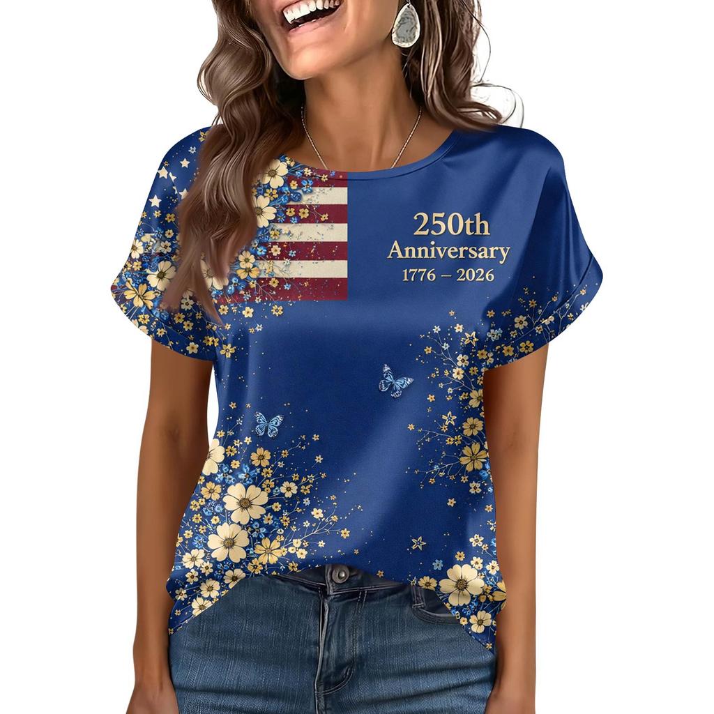 Damska Modna Casualowa Vintage Bluzka z Nadrukiem