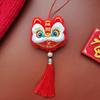 Chinese Style Lion Dance Tassels Pendant Cartoon New Year Zodiac Awakened Lion Decorative Lion Dance Keychain