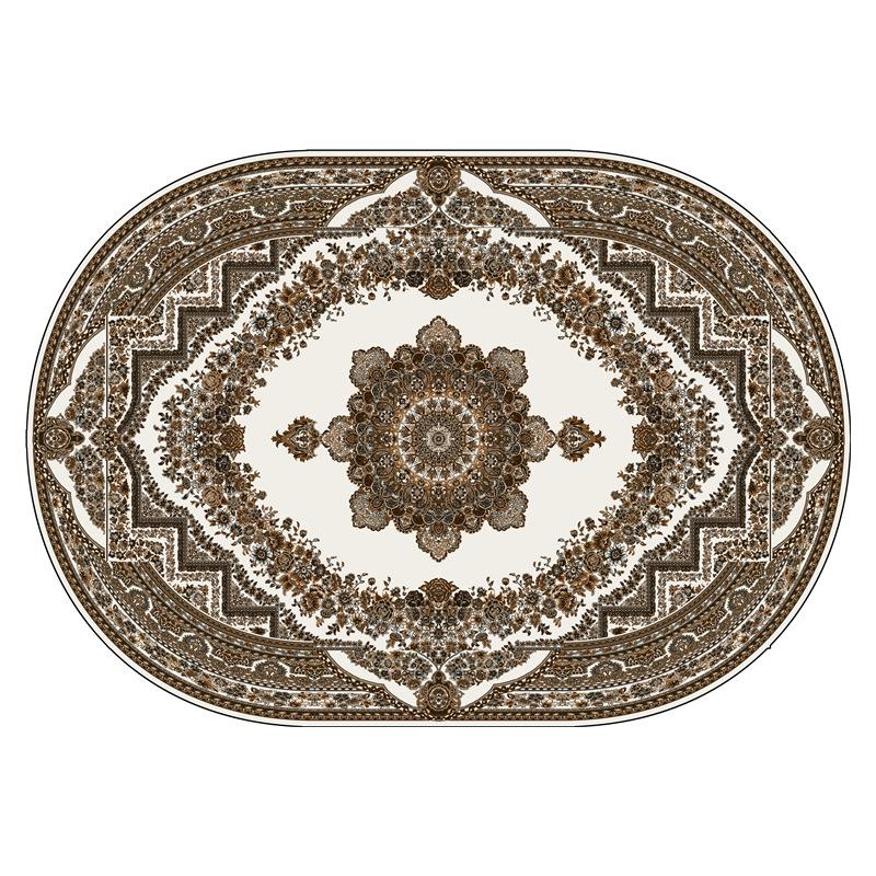 Oval Carpet Persian Ethnic Style Living Room Carpet Anti Dirt and Anti Slip Sofa Tea Table Carpet