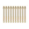 Triangular Twisted Drill Bits Carbide Hex Shank Cross Drill Bit for Ceramic Tiles (8mm 10pcs)