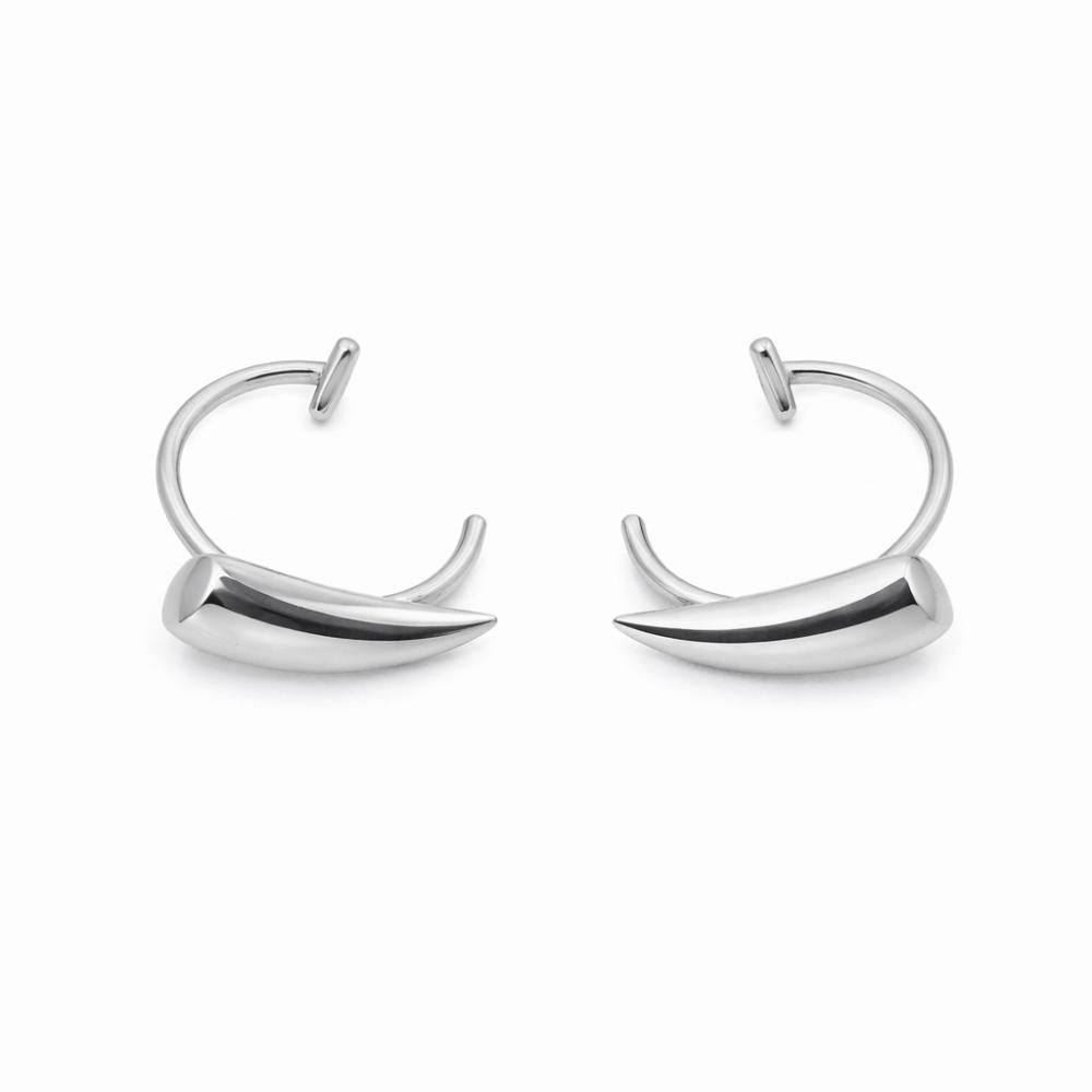 

2PCS/Set Non Piercing Fake Lip Ring Stainless Steel Perforation-free Lip Cuff Daily серебряный