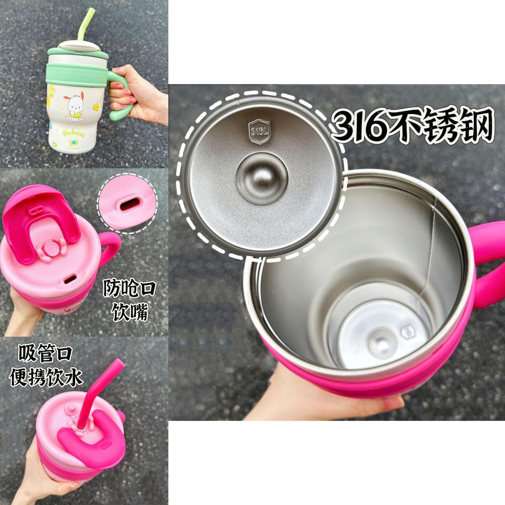 Cute Hello Kitty Stainless Steel Straw Cup For Girls Cartoon Design Portable And High-quality