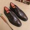 Classic Brogues Men Evening Dresses Oxford Shoes for Men Leather Formal Footwear Mens Glossy Retro Shoes Luxury Upscale Flats