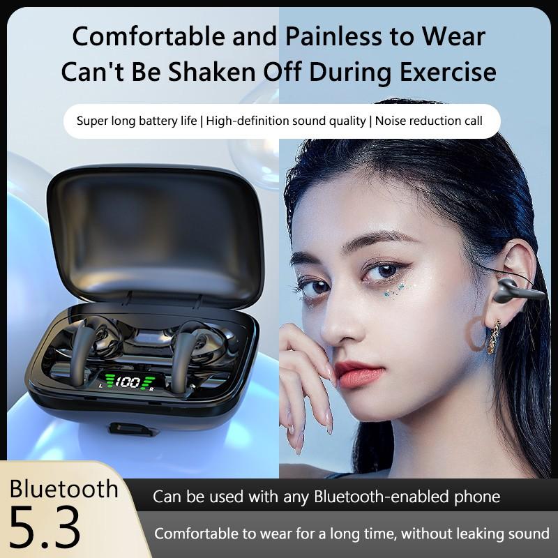 

Беспроводные наушники TWS Bluetooth Clip On Ear Music с шумоподавлением, спортивные наушники для звонков с микрофоном чёрный