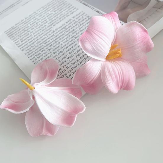 10 Pcs Artificial Faux Silk Phalaenopsis Flower Heads Fake Orchid Head for Wedding Floral Bouquet Decor DIY Craft Making