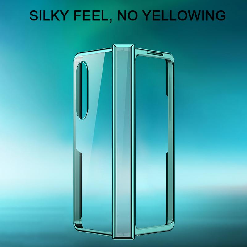 Hinge Full Protect Capa For Samsung Galaxy Z Fold 4 5g Case Ultra Thin Plating Transparent Shockproof Cover For Samsung Z Fold4