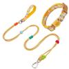 Dog Leash & Collar Set with AirTag Holder For Small Medium Large Dogs,5 FT Double Rope Leashes with Adjustable Reflective Collar