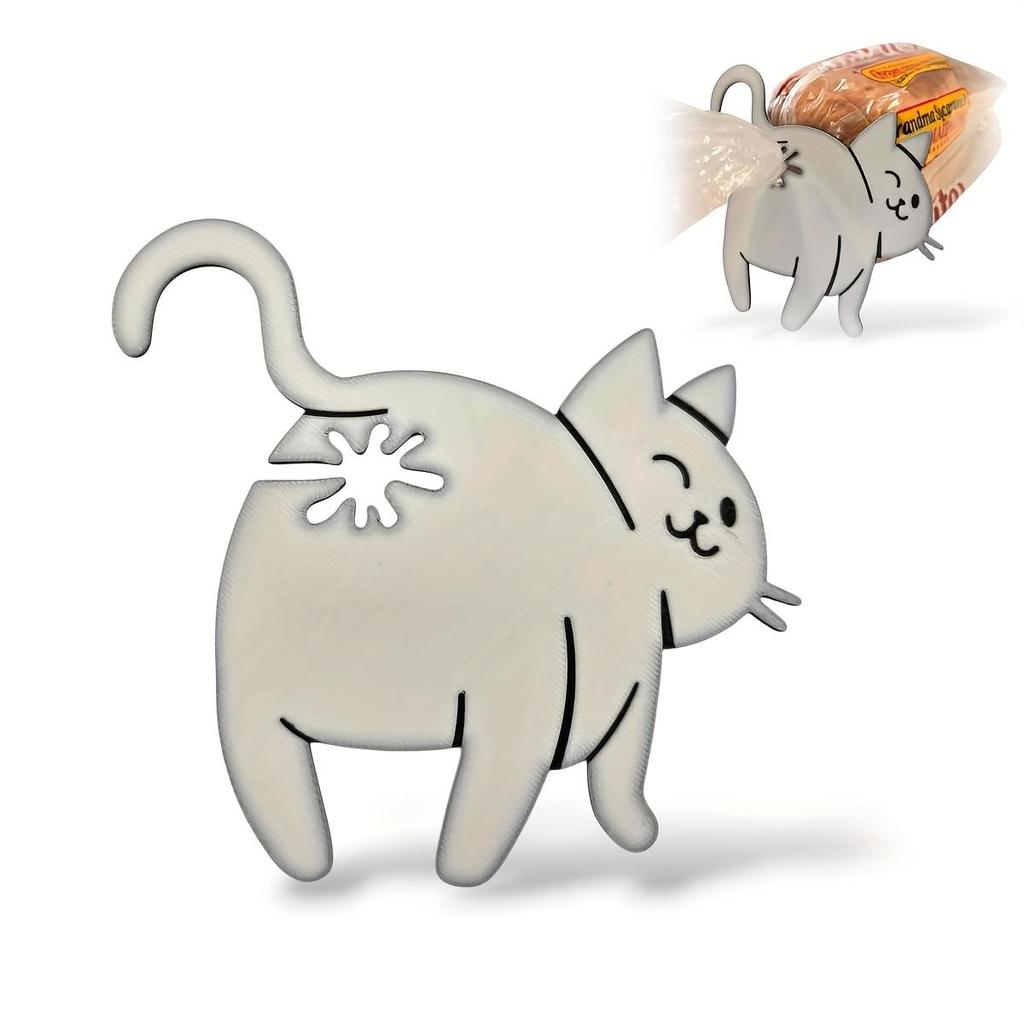 Cute Cat Snack Bag Sealing Clip Acrylic Seal Decorative Funny Butt Clip Cat Food Storage