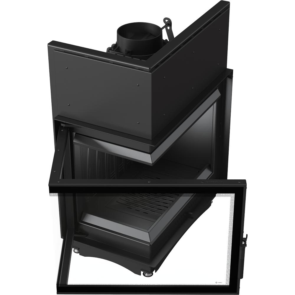 Cast iron fireplace KRATKI AMELIA DECO left 21 kW Ø 200