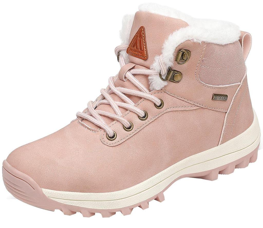 Mishansha and Winter Snow Boa Thick for and Size Pink Men's Women's Boots, Waterproof, Warm, Lining, Non-Slip, Sole, Lightweight, Hiking, Trekking,