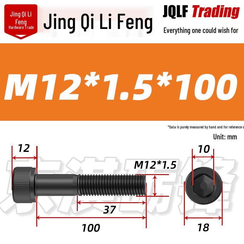 12.9 Grade Medium Tooth Hex Bolt, Half Thread, M10-M36, High-Strength Screw