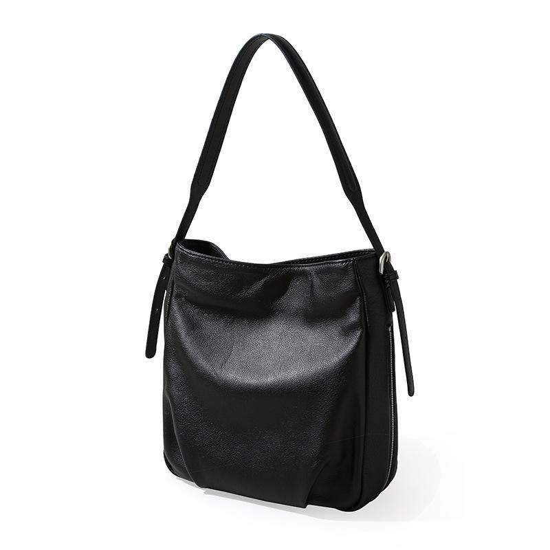 Fashionable Bag Genuine Leather Single-shoulder Bag Underarm Bag Simple and Versatile Bucket Bag
