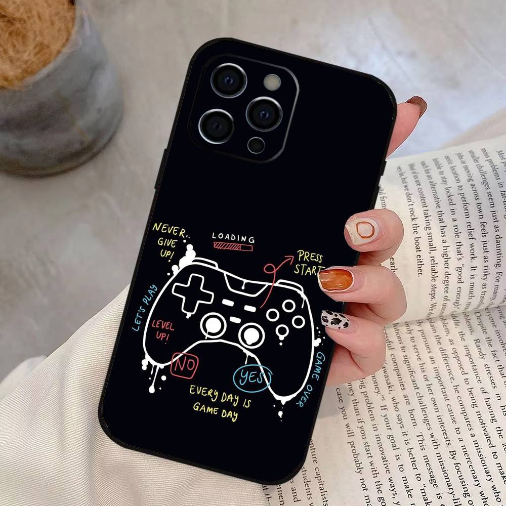 Game Controller Graphic-s Phone Case For iPhone 17, 16,15,14,13,12,11 Plus,Pro Max, Others Soft Black Cover