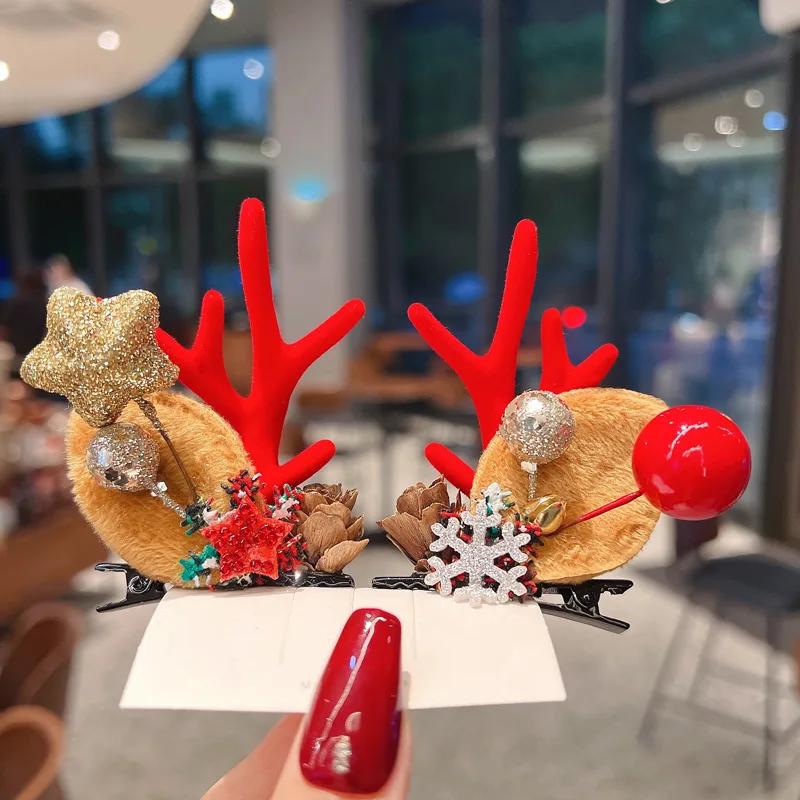 Neujahr Weihnachten Haarnadel Kinder Haarspangen Schleife Hirsch Weihnachtsmann Weihnachts Kopfschmuck Mädchen Kinder Haarschmuck