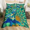 Peacock Vintage Flowers Duvet Cover Peacock Luxurious Feather Bedding Chinese Style Bedroom Decorations 3Pcs For Women Gifts