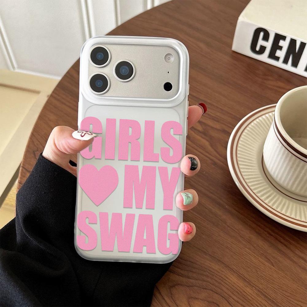 Girls Love My Swag Phone Case for iPhone 1716 15 14 13 12 11 Pro Max Plus Luxury Y2K Aesthetic Red Heart Soft Shockproof Cover