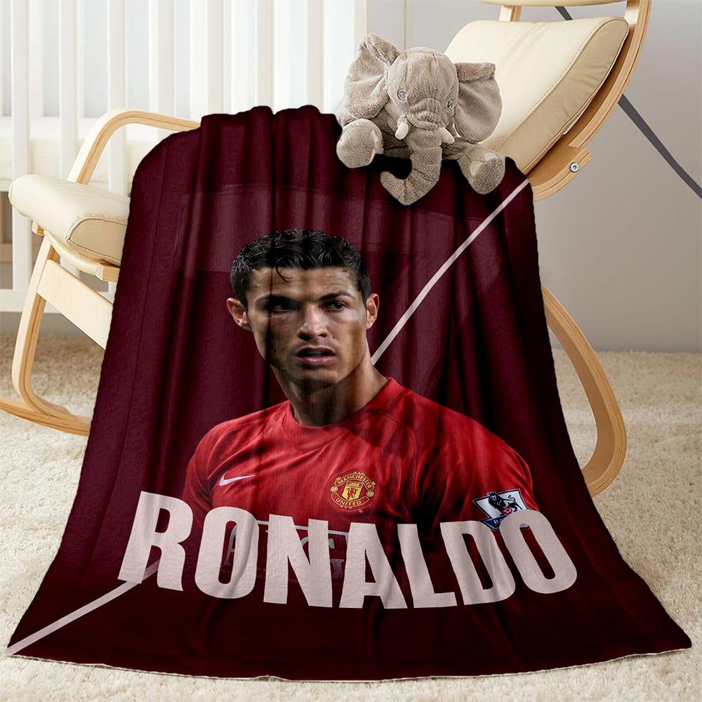 Ronaldo's Skillful Kick Blanket Ultra-Soft Perfect for Livingroom Office Sofa All-Season Use Playful Design Suitable for Gifting Relatives and Friends