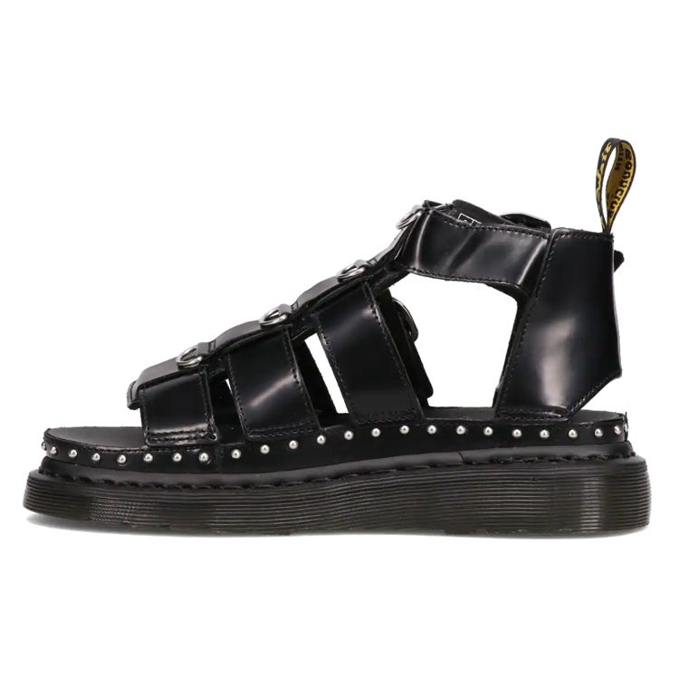 Dr. Martens Mackaye Hardware Leather Strap Flat Sport Sandals Women Black 26566001 37