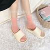 South Korea Dongdaemun solid color breathable vertical strip curling medium tube socks children sweat-absorbing versatile medium tube