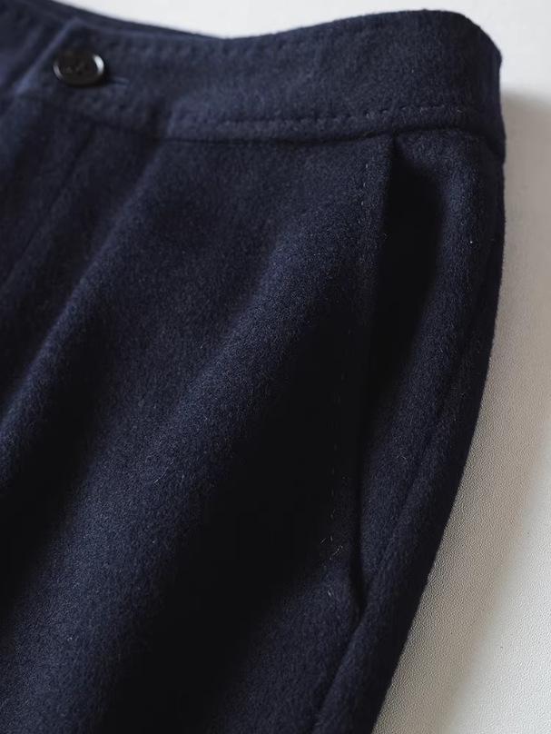 Women's Super Warm Wool Blend Flannel Pants: Double-Faced, Thickened, Straight-Leg for Autumn and Winter.