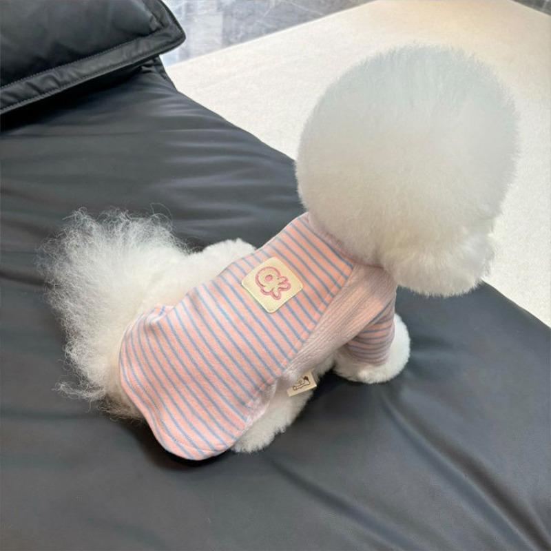 

Splicing sweater pet clothes autumn and winter teddy poodle bichon maltese puppy dog cat spring and autumn XS chest 30 back 20 about 1-1 kg розовый