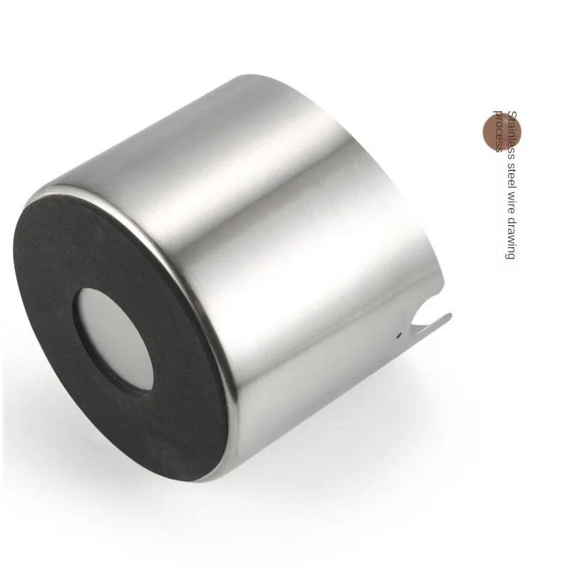 Kaffe Knock Box Rustfritt Stål Espresso Knock Box Sklisikker Kaffegrut Knock Box med Gummiring Skråstilt Kaffegrutbeholder