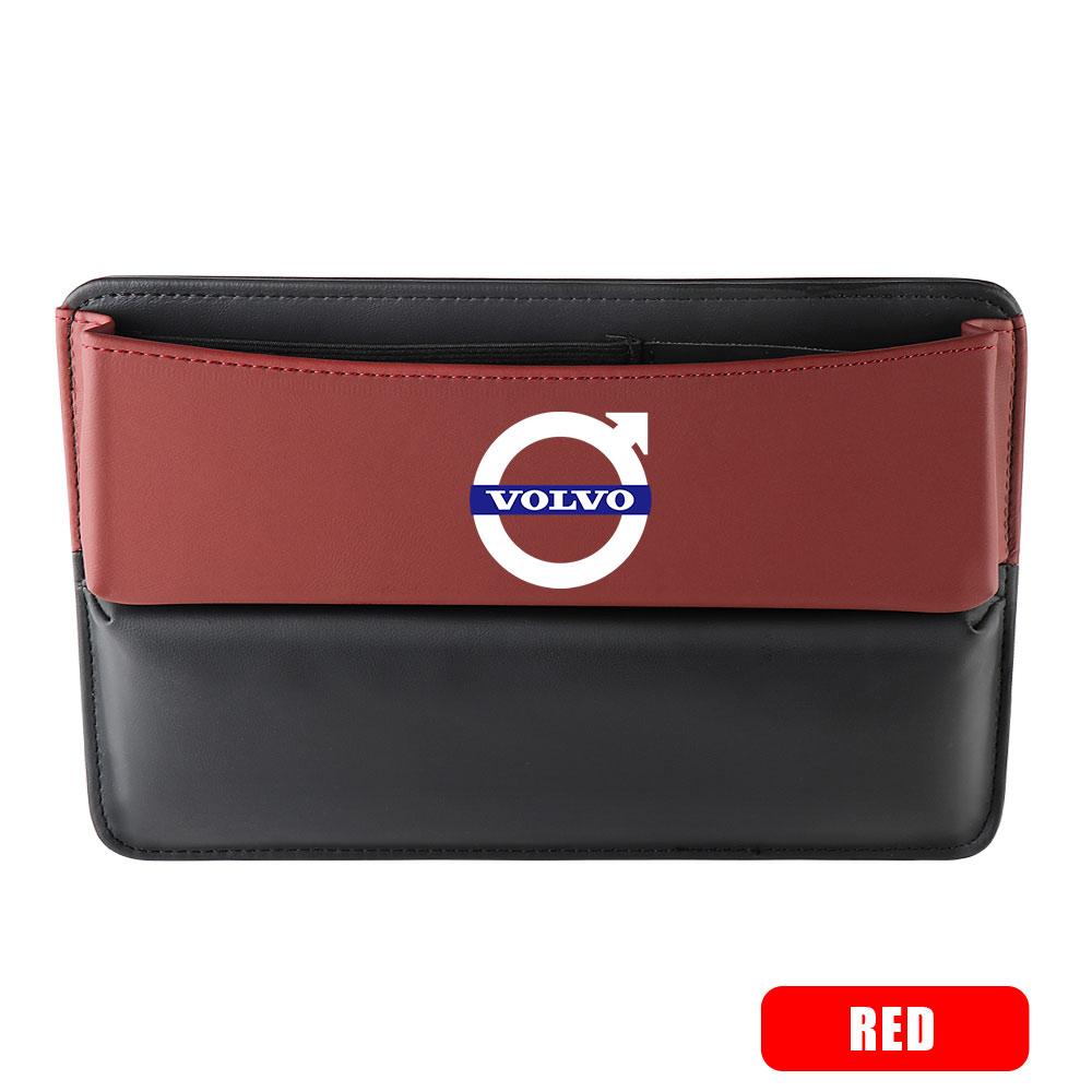 Leather Car Center Console Storage Box Auto Emblem Seat Gap Organizer Accessories For Volvo XC90 C30 T6 S60 C70 XC70 V70 S80 S40