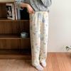 Korean Style Women's Cartoon Flannel Sleep Pants - Wearable Outdoors for Autumn and Winter 2025
