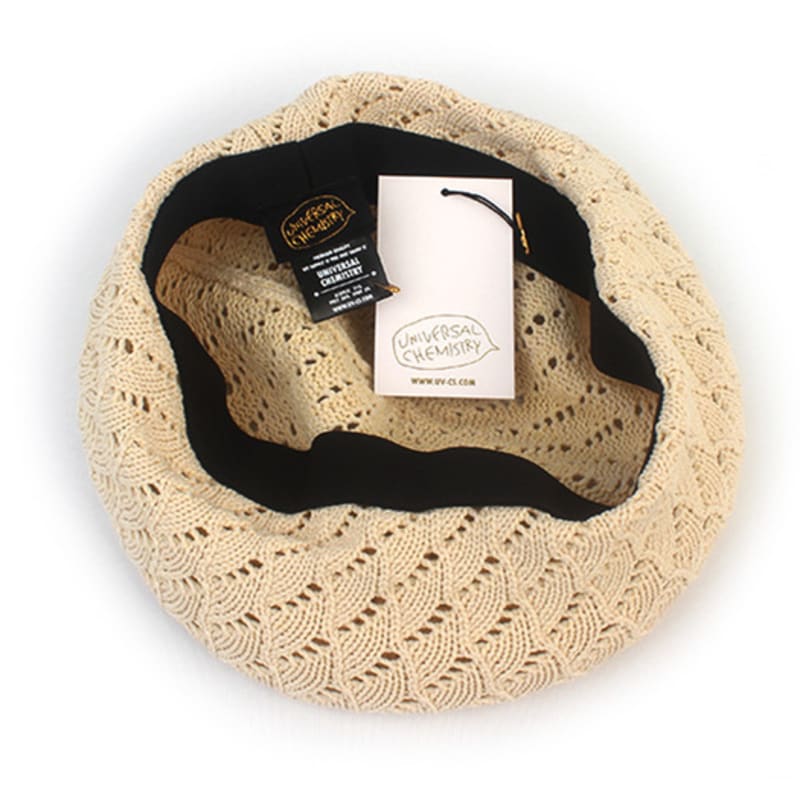 Universal Chemistry Wave Ivory Knit Beret Beret