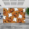 Halloween Doormat Decor Welcome Mat 40x60cm Dancing Pumpkin Skull Crystal Velvet Non Slip Floor Stair Mat Thanksgiving Kitchen
