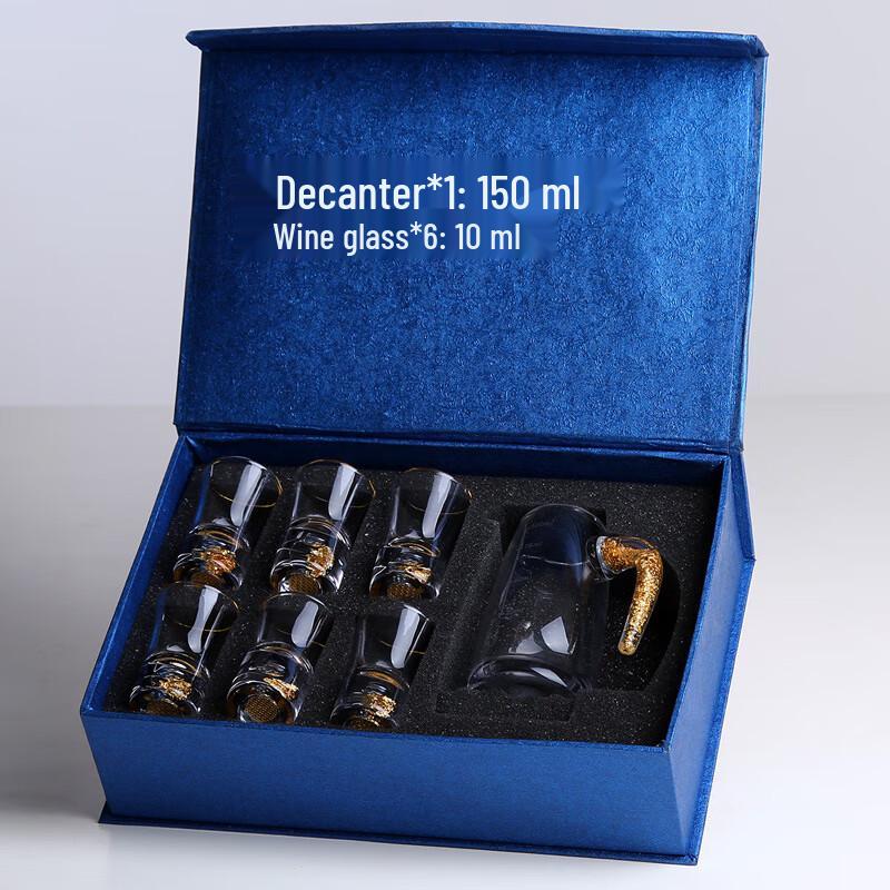 Набор стеклянных бокалов в японском стиле с золотой фольгой