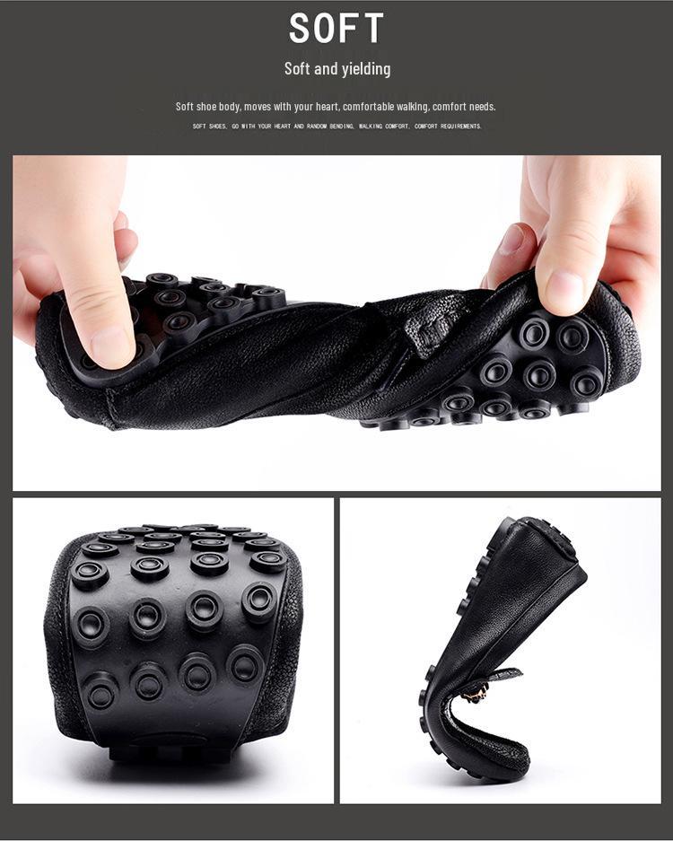 Men's Large Genuine Leather Slip-On Loafers - Crocodile Pattern, Low-Top, Flat Sole.
