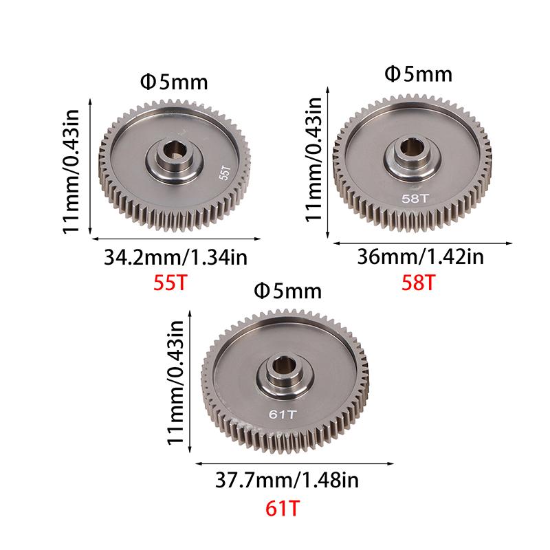 55T 58T 61T High Speed Spur Gear 51004 53665 For Tamiya Tt01 Tt-01 Rc Car Upgrade Accessories