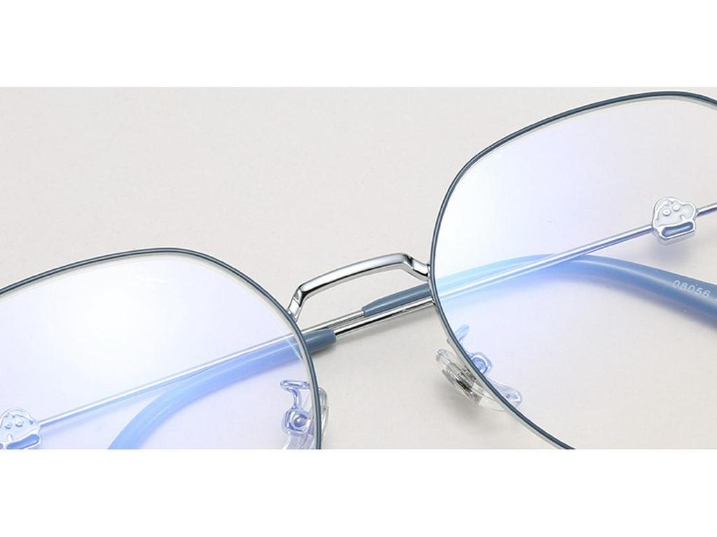 Shinchan Large Polygon Metal Eyeglass Frame - Korean Style Slimming Women's Myopia Glasses