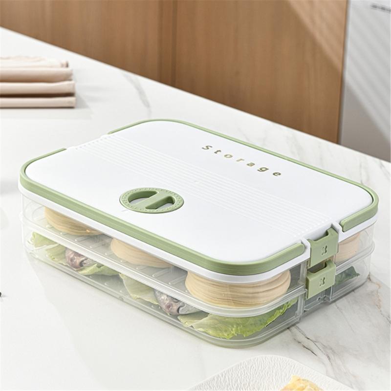 Clear Dumpling Storage Container With Manual Date Timer Stackable Designs Accessory for Efficient Freezer Organization