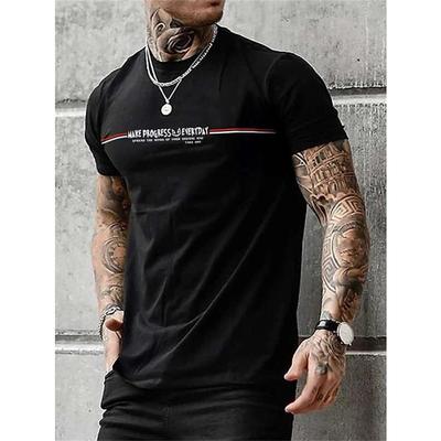 Vintage T-shirt For Men Letter Print Everyday Casual Clothing Breathable Sweatshirt Oversized Shirt High Quality Crew Neck Shirt