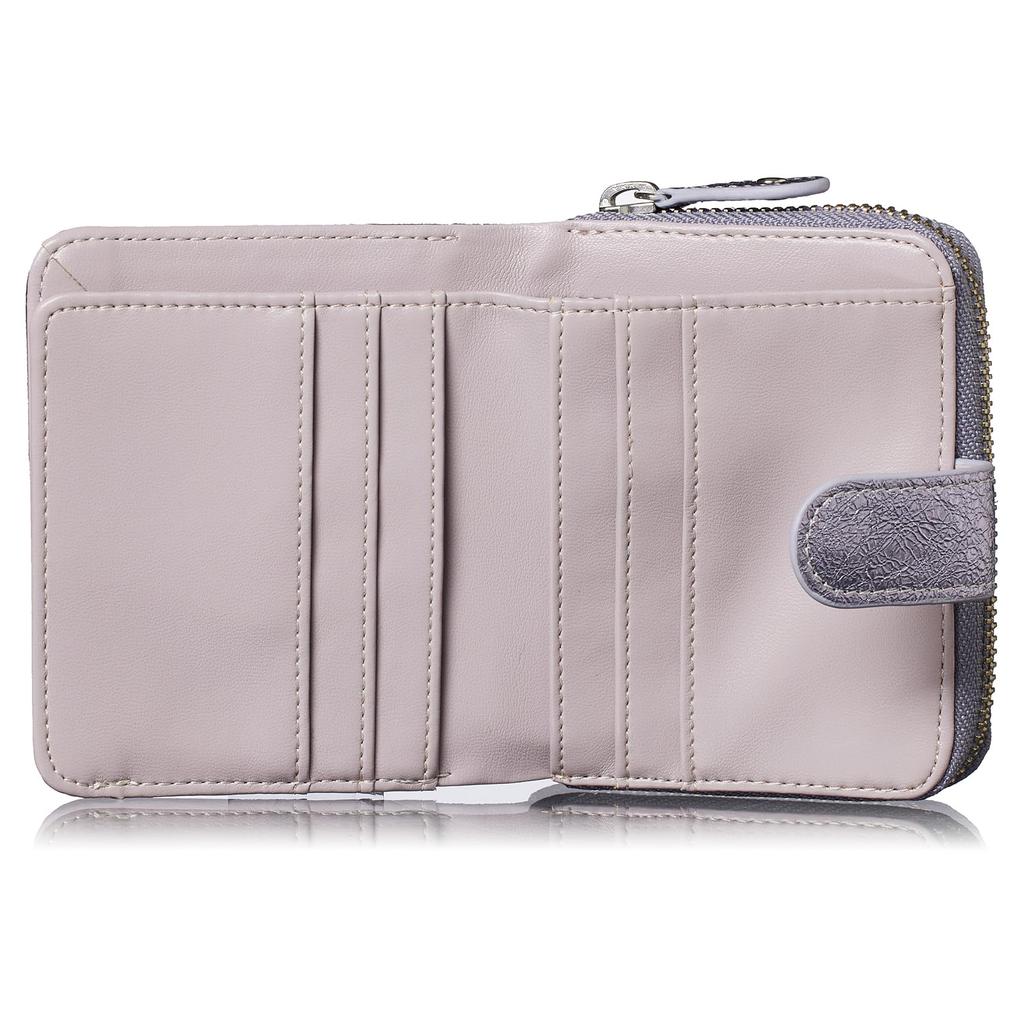 FRANCK ROSSINI Women's Metallic Crushed Cowhide Bifold Wallet, Made In Italy by LIFE. "It Looks Like a Mini Wallet, But It's a Long Wallet Inside."