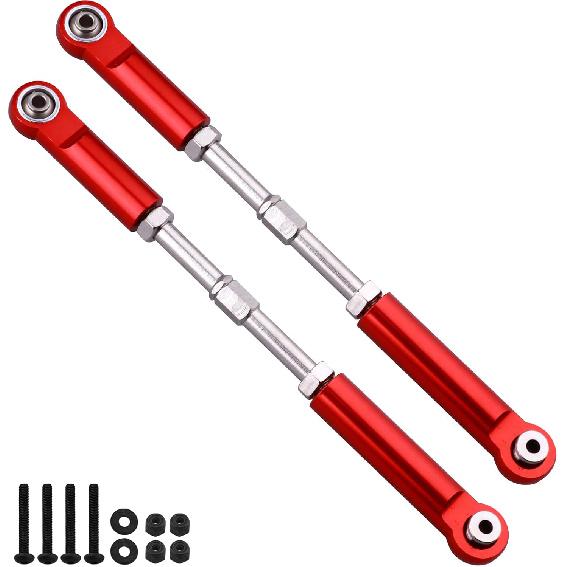 Aluminum Rear Suspension Links Kit Steering Linkage Turnbuckles and Camber Links for Arrma 1/8 Kraton/Notorious 6S BLX Upgrades Parts (Red)