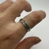 Handcrafted Bamboo Joint Ring Men Women Adjustable Sterling Vintage Geometric Statement Band