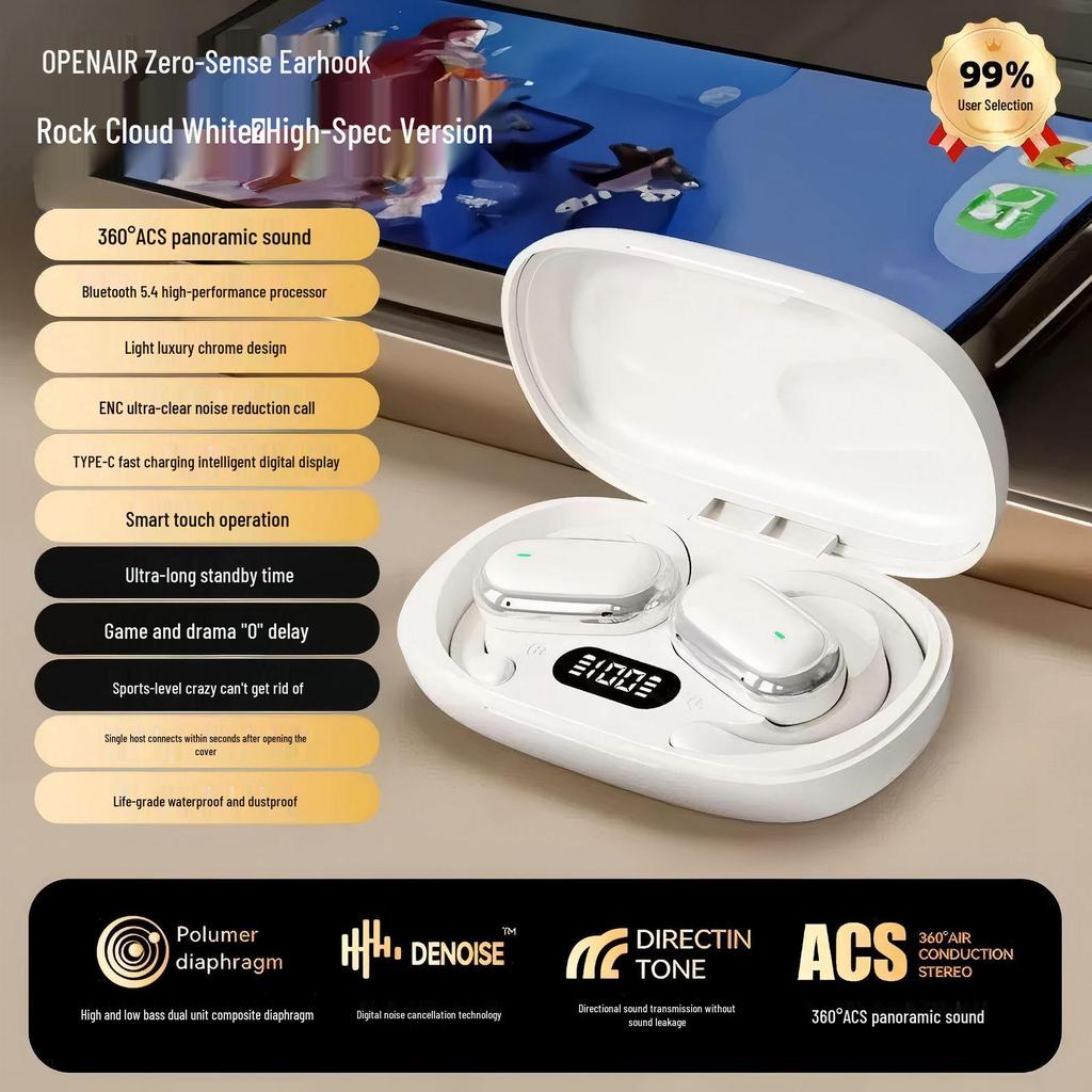 X55 Invisible Sleep Wireless Earbuds: Ultra-thin, Side-Sleep Friendly, Long Battery Life, Bluetooth 5.4.