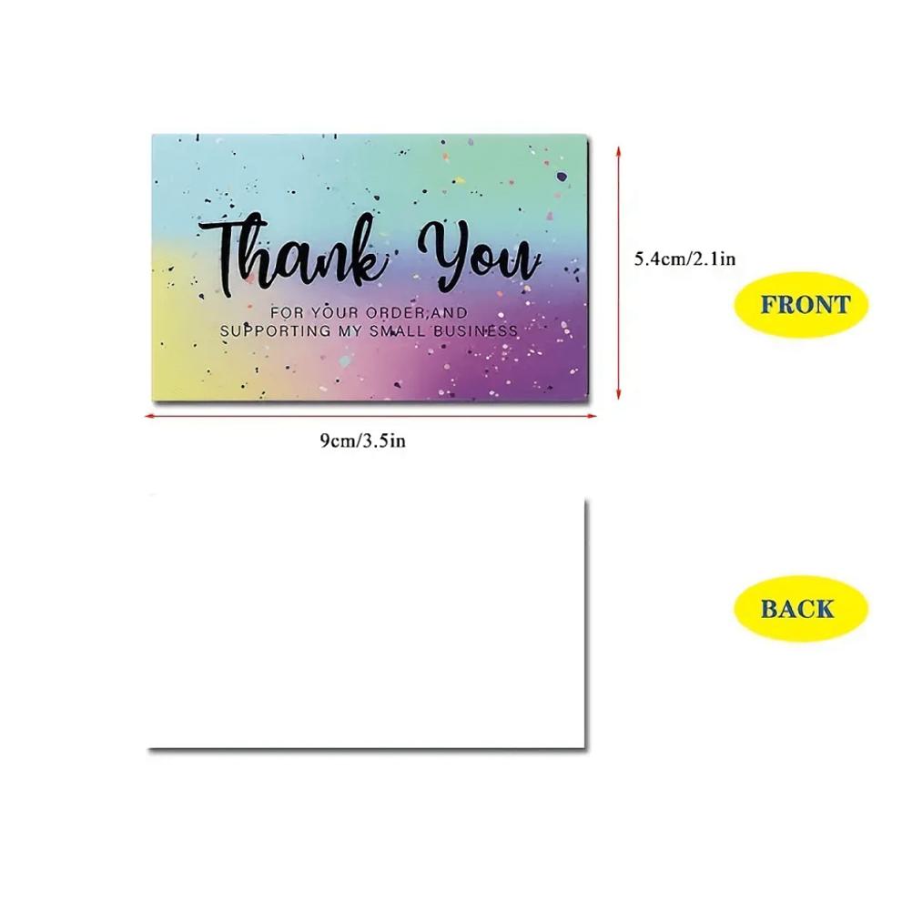 50pcs Thank You Cards, for Online Retailers Small Business Owners, Commercial Decoration Stickers Label Cards Gift Packaging Gif