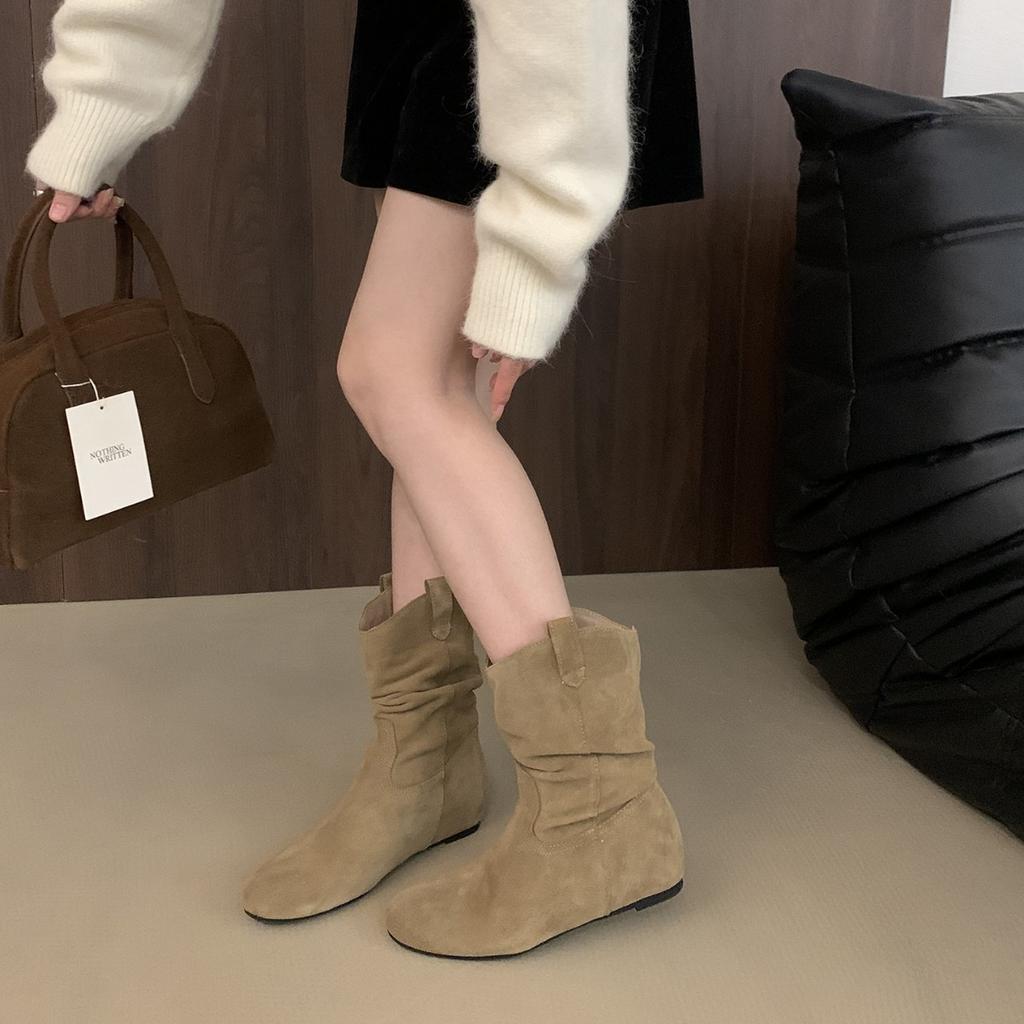 Boken Shoes Short Boots 2026 New Autumn/Winter French Retro Stacked Boots for Women